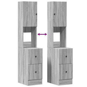 Köksskåp grå sonoma 35x50x180 cm konstruerat trä