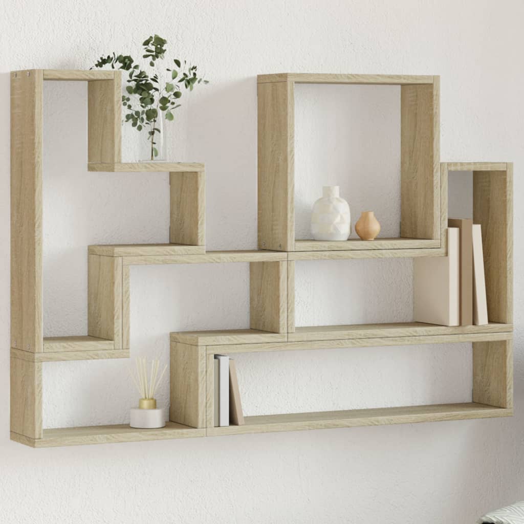 Vägghylla sonoma-ek 96x12x64 cm konstruerat trä