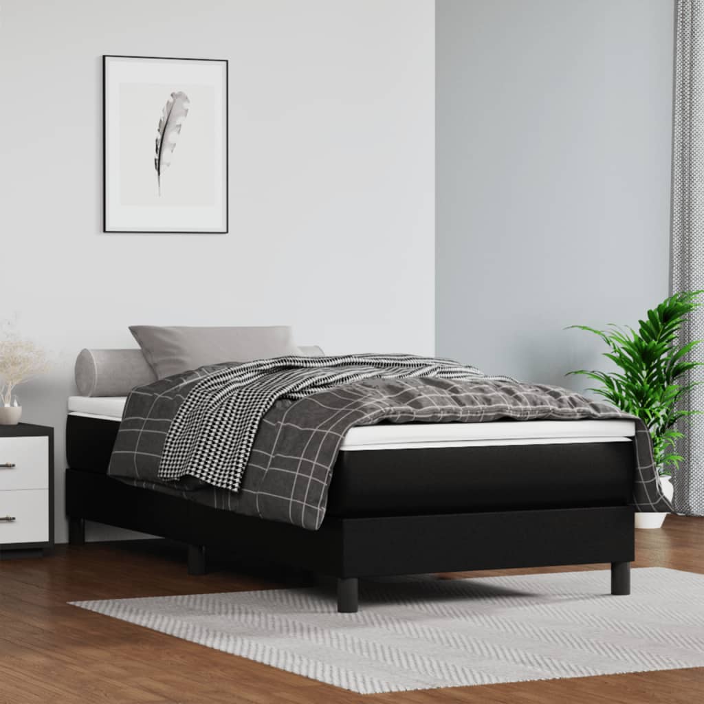 Pocketresårmadrass medium svart 120x190x20 cm konstläder