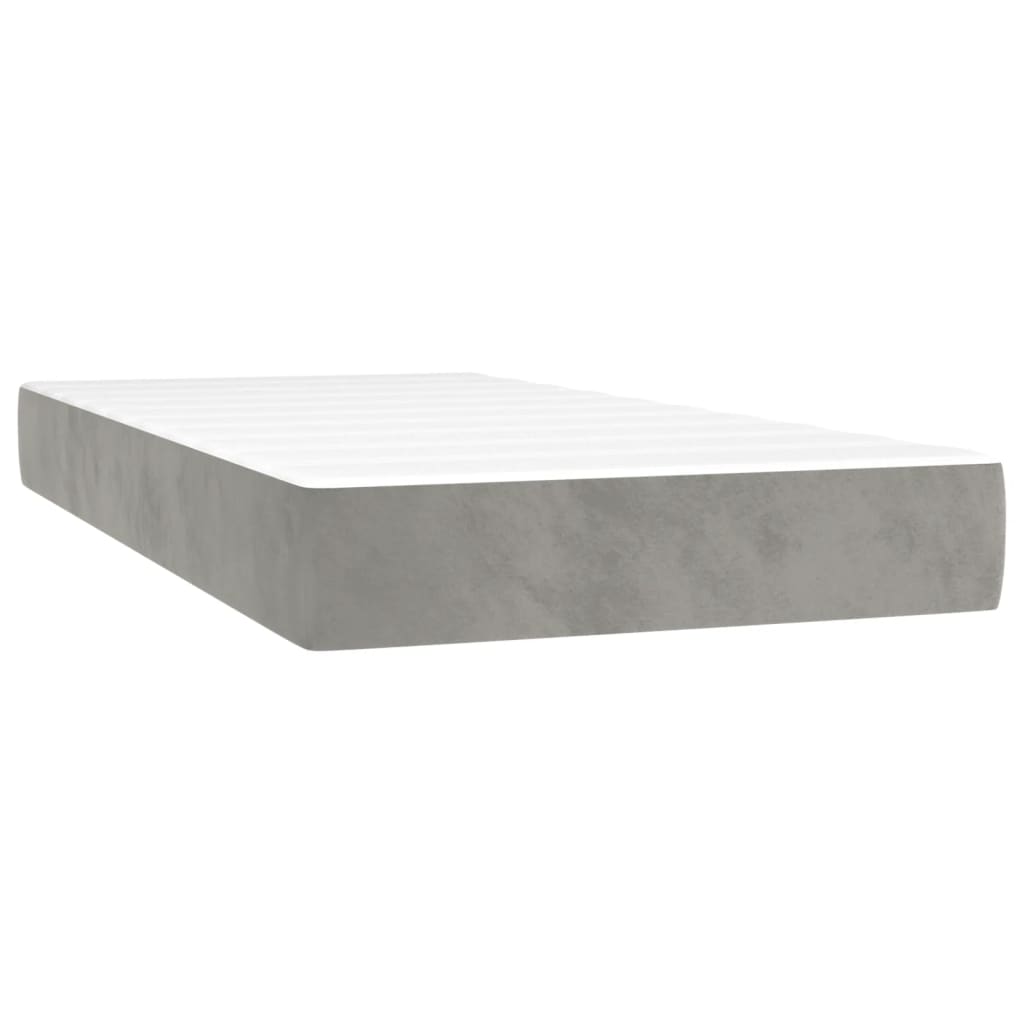 Pocketresårmadrass medium ljusgrå 120x190x20 cm sammet