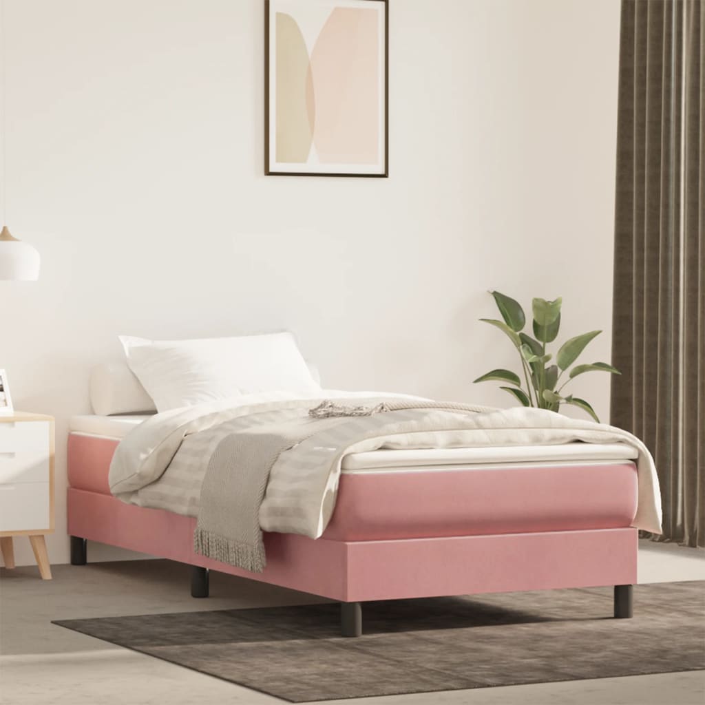Pocketresårmadrass medium rosa 120x190x20 cm sammet