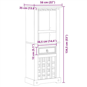 Vinhylla Corona 56x35x134,5 cm massiv furu