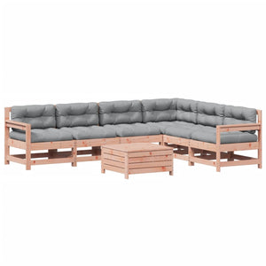 Loungegrupp för trädgården med dynor 7 delar massiv douglasgran