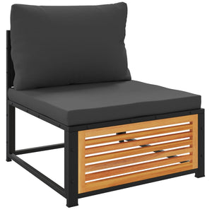 Loungegrupp för trädgården med dynor 8 delar massivt akaciaträ