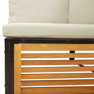 Loungegrupp för trädgården med dynor 6 delar massivt akaciaträ