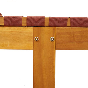 Solsängar 2 st röd massivt akaciaträ och tyg