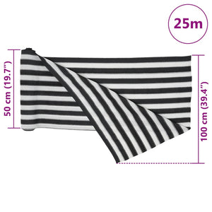 Insynsskyddsnät antracit och vit 1x25 m HDPE 75 g/m²