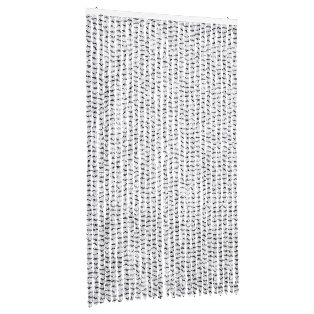 Insektsgardin ljusgrå och mörkgrå 118x220 cm chenille