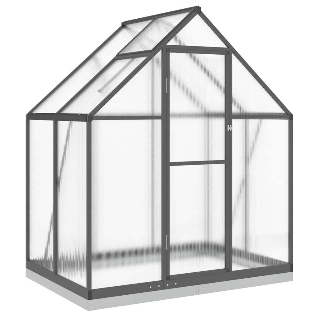 Växthus med ram antracit 169x114x202 cm aluminium