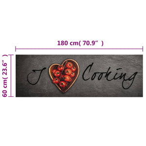 Köksmatta maskintvättbar text Cooking 60x180 cm sammet