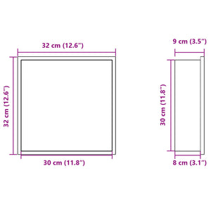 Duschnisch borstad silver 32x32x9 cm rostfritt stål