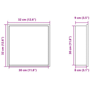 Duschnisch matt svart 32x32x9 cm rostfritt stål