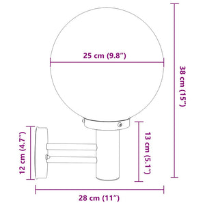 Utomhus vägglampa Svart 28 x 25 x 38 cm
