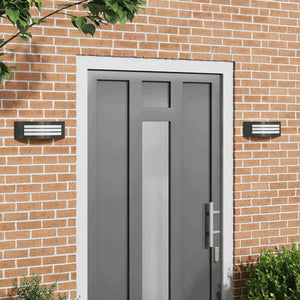 Utomhus vägglampa 2 pcs Svart 32 x 10 x 10 cm