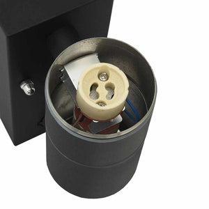 Utomhus vägglampa Svart 7 x 10 x 22 cm Rostfritt stål och glas