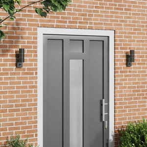 Utomhus vägglampa 2 pcs Svart 7 x 10 x 22 cm