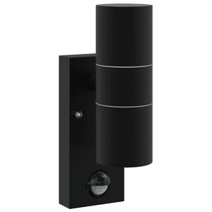 Utomhus vägglampa 2 pcs Svart 7 x 10 x 22 cm