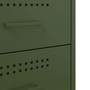 Sängskåp olivgrön 36x39x50,5 cm stål