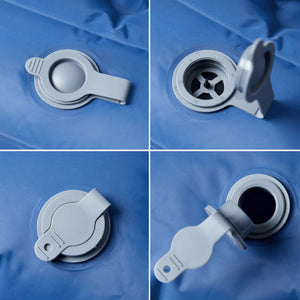 Självuppblåsande campingmadrass med kuddar 2 personer marinblå