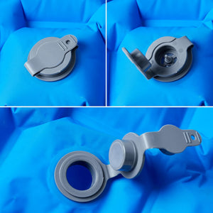 Uppblåsbar campingmadrass 1 person blå 190x58x6 cm