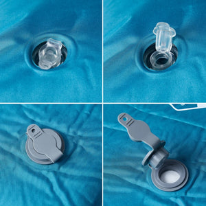 Självuppblåsande campingmadrass med kudde 1 person turkos