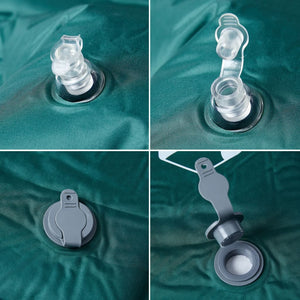 Självuppblåsande campingmadrass med kudde 1 person grön