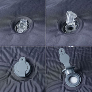 Självuppblåsande campingmadrass med kudde 1 person grå