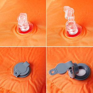 Självuppblåsande campingmadrass med kudde 1 person orange