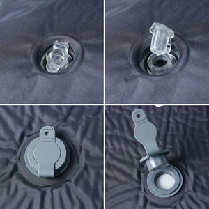 Självuppblåsande campingmadrass med kudde 1 person grå