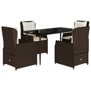 Matgrupp för trädgården med dynor 5 delar brun konstrotting