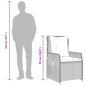 Matgrupp för trädgården med dynor 5 delar brun konstrotting