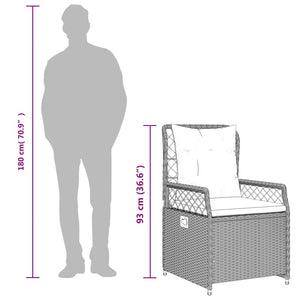 Matgrupp för trädgården med dynor 3 delar svart konstrotting