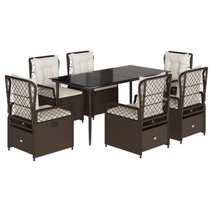 Matgrupp för trädgården 7 delar brun konstrotting