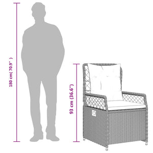 Matgrupp för trädgården med dynor 5 delar beige konstrotting