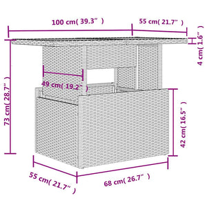 Loungegrupp för trädgården med dynor 5 delar brun konstrotting