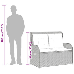 Loungegrupp för trädgården med dynor 3 delar svart konstrotting