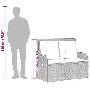 Loungegrupp för trädgården med dynor 3 delar svart konstrotting