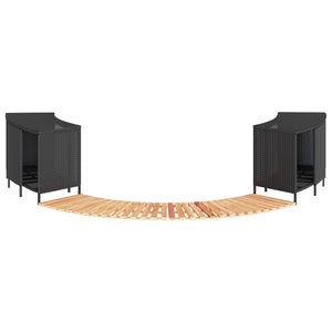 Kant till spabad svart konstrotting och massivt akaciaträ