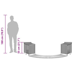 Kant till spabad svart konstrotting och massivt akaciaträ