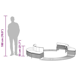 Kant till spabad svart konstrotting och massivt akaciaträ