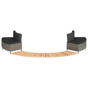 Kant till spabad grå konstrotting och massivt akaciaträ