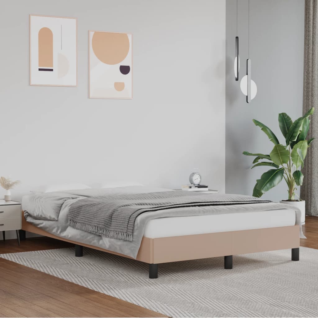 Sängram utan madrass cappuccino 120x190 cm konstläder