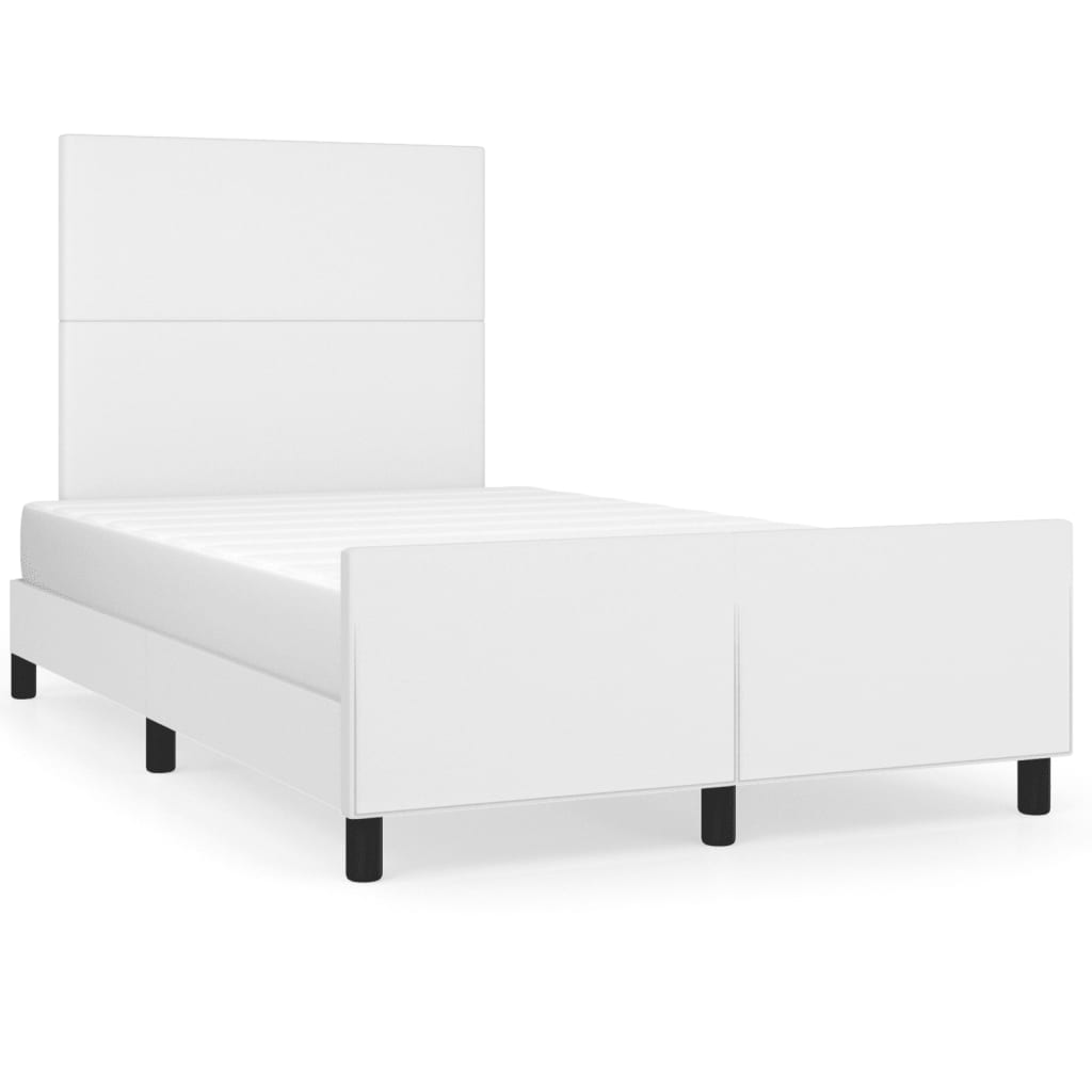 sängram utan madrass vit 120x190 cm konstläder
