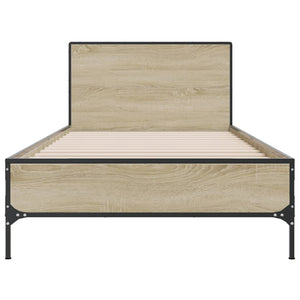 Sängram sonoma-ek 90x190 cm konstruerat trä och metall