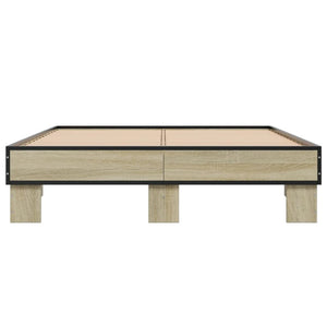 Sängram sonoma-ek 120x190 cm konstruerat trä och metall
