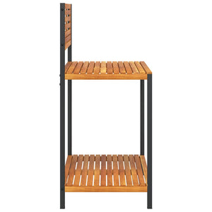 Arbetsbord för trädgården 90x50x110 cm massiv akacia och stål