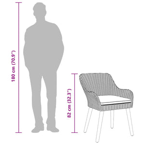 Trädgårdsmöbelset med kudde 5 pcs Svart konstrotting