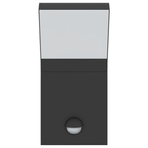 Utomhusvägglampor LED med sensorer 2 st svart gjuten aluminium