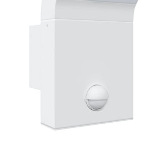 Utomhusvägglampa LED med sensor vit gjuten aluminium