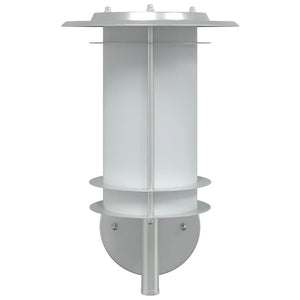 Utomhusvägglampor 2 st silver rostfritt stål